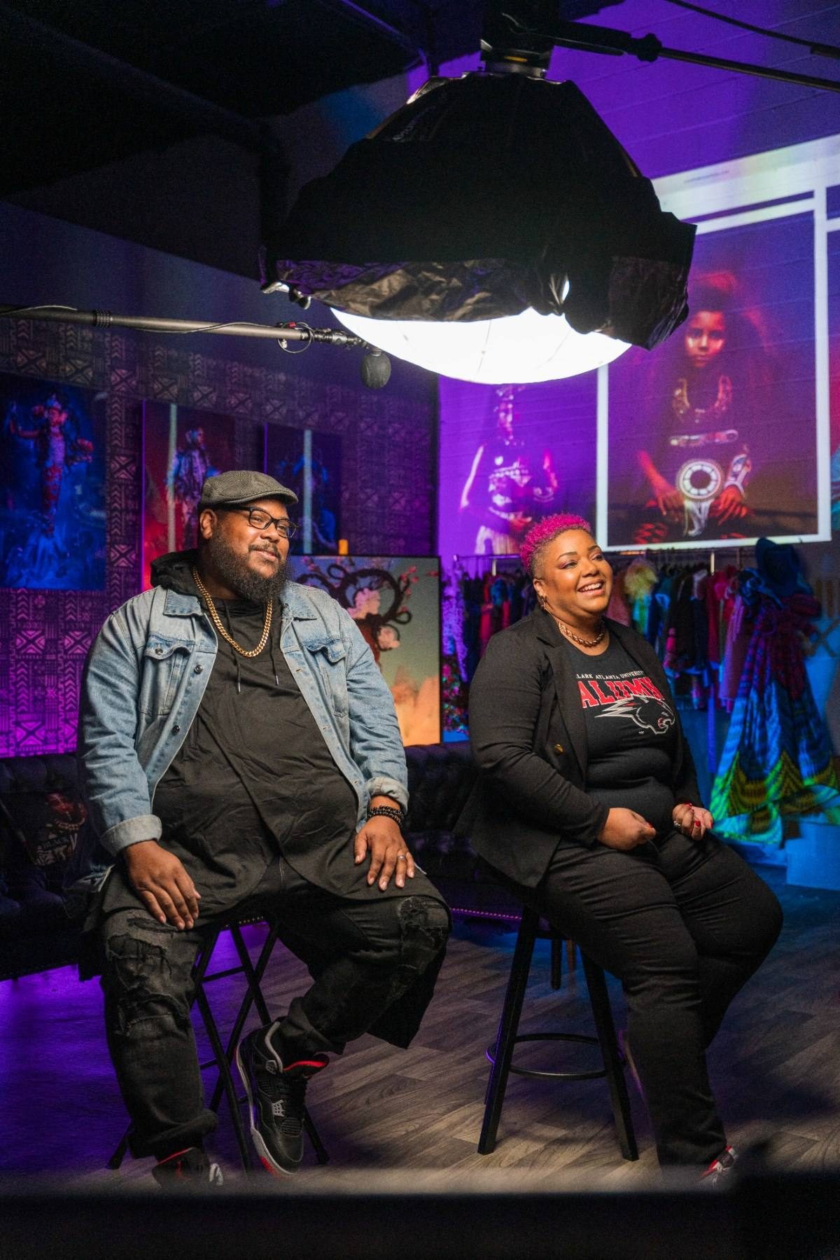 Kahran and Regis Bethencourt in the studio