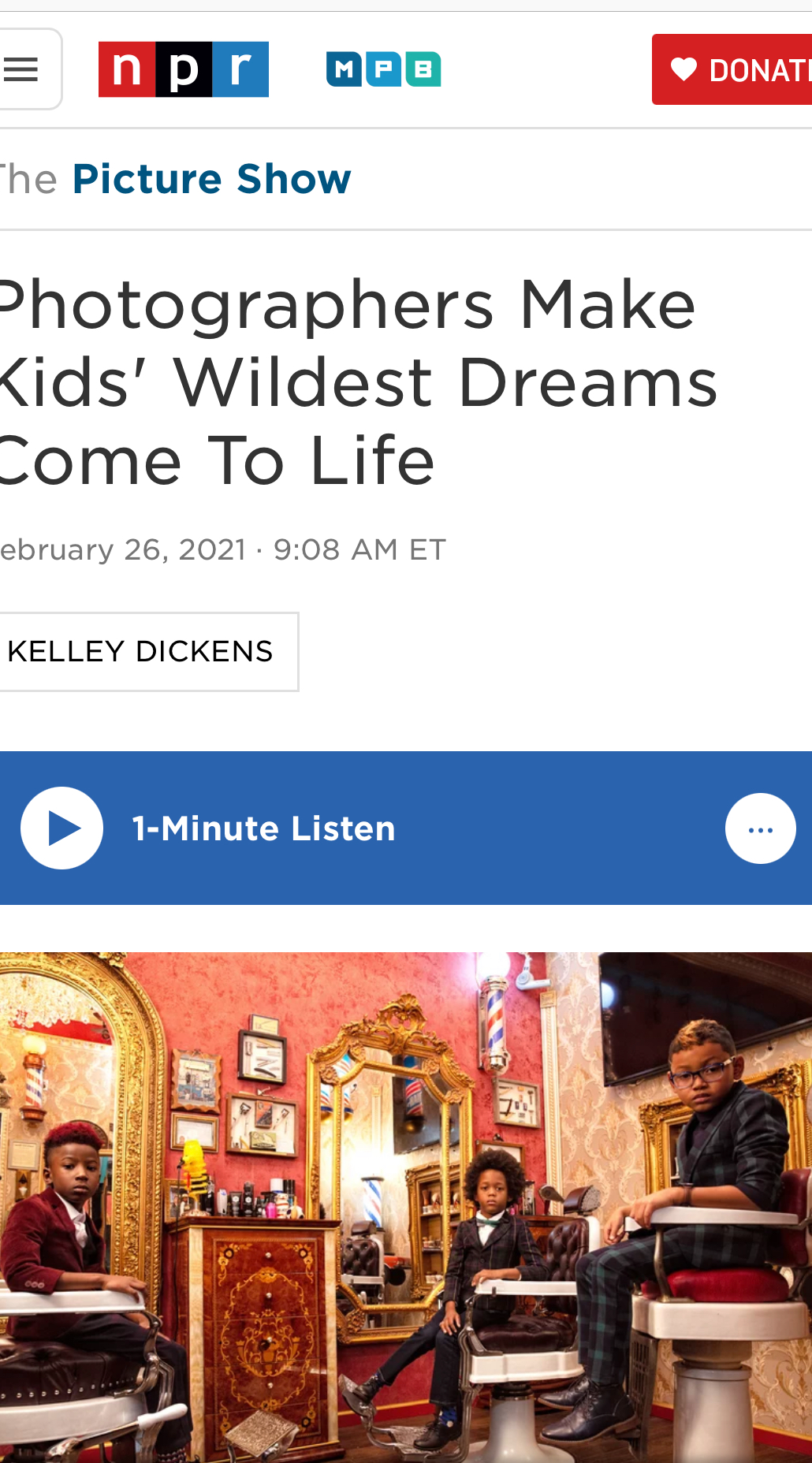 NPR: Photographers Make Kids' Wildest Dreams Come To Life