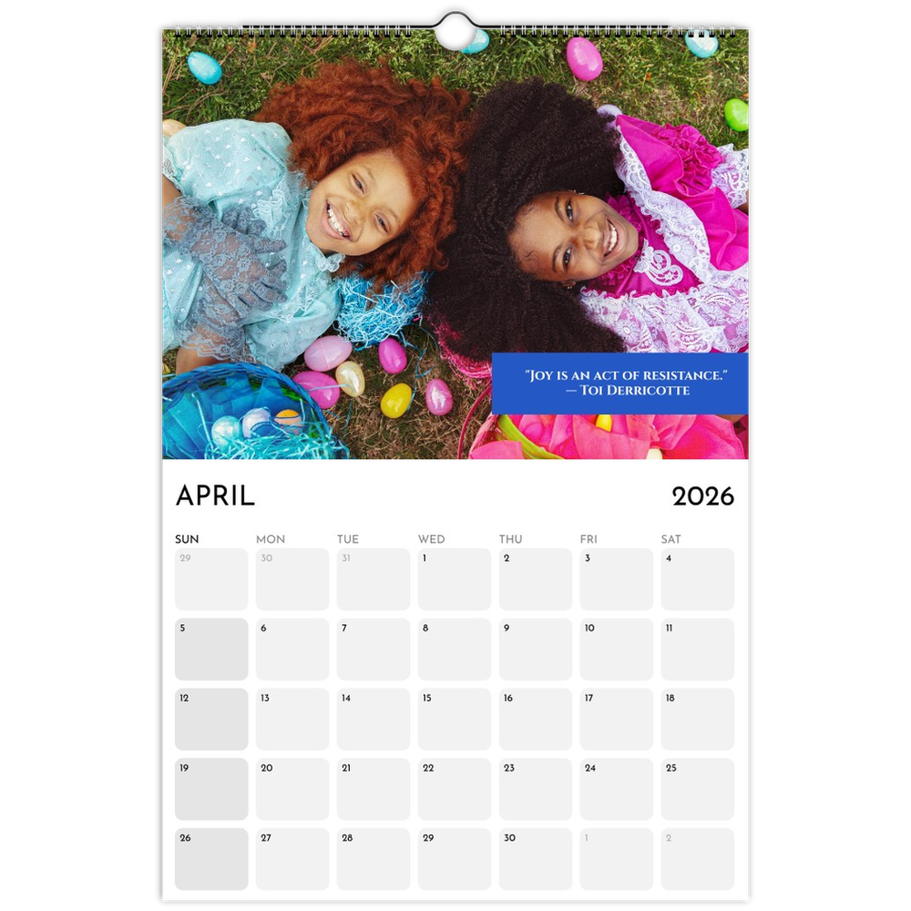 April page of the 2026 CreativeSoul wall calendar