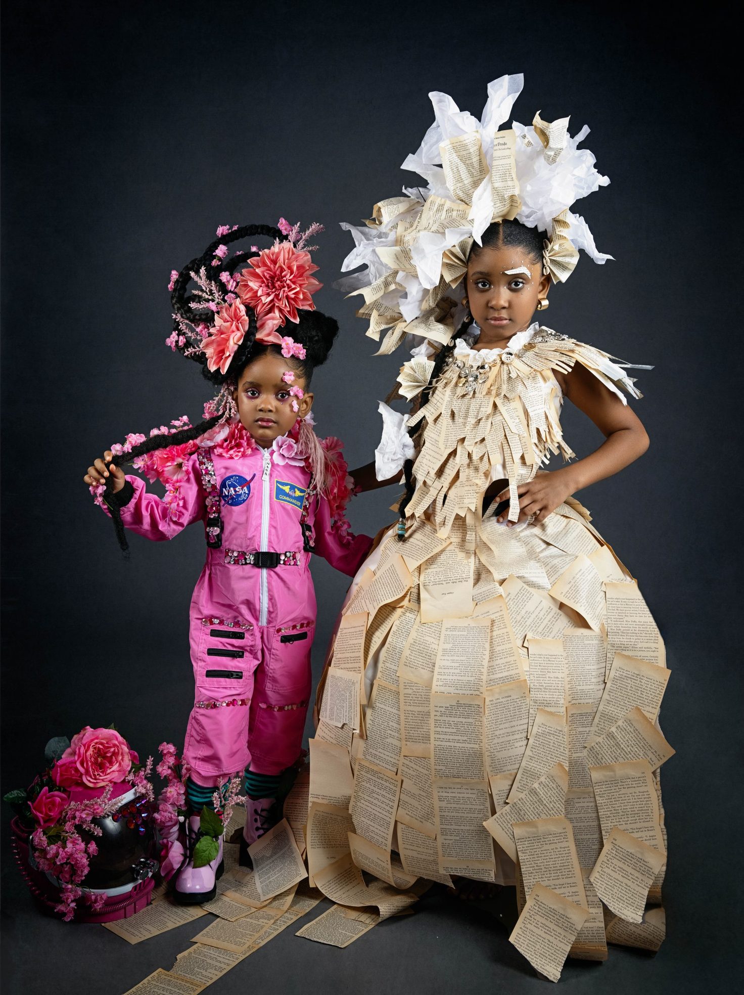 Black siblings styled portrait by CreativeSoul Photography, Atlanta