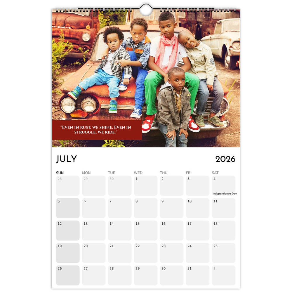 July page of the 2026 CreativeSoul wall calendar