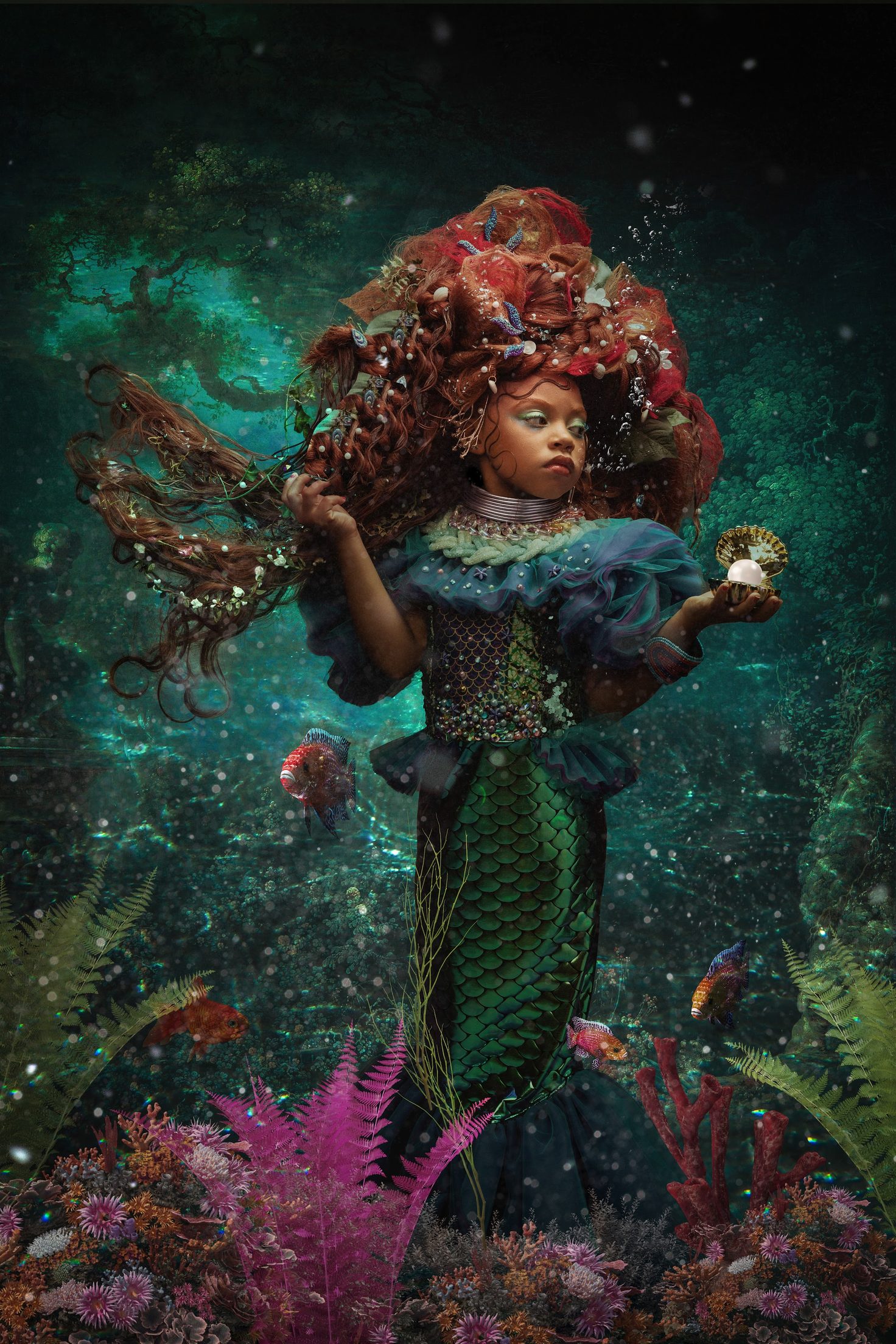 Mermaids & underwater portrait theme portrait, Glory: Little Mermaid session