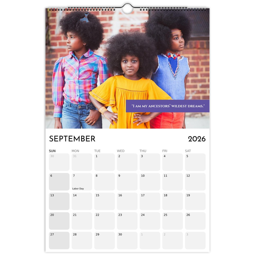 September page of the 2026 CreativeSoul wall calendar