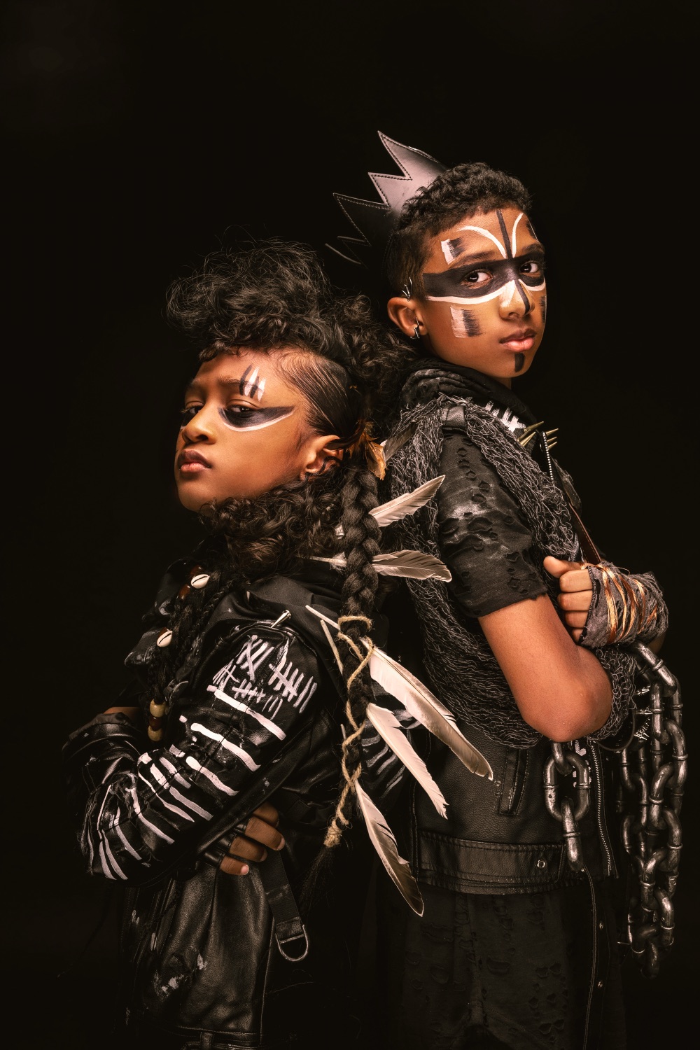 Black siblings styled portrait by CreativeSoul Photography, Atlanta