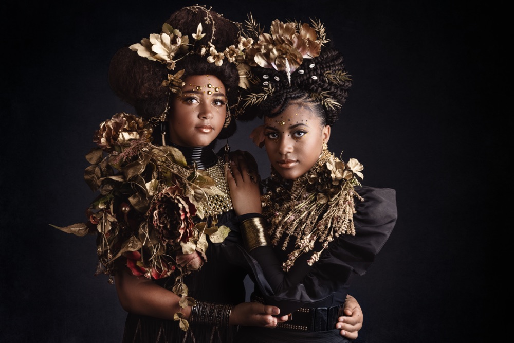 Black siblings styled portrait by CreativeSoul Photography, Atlanta