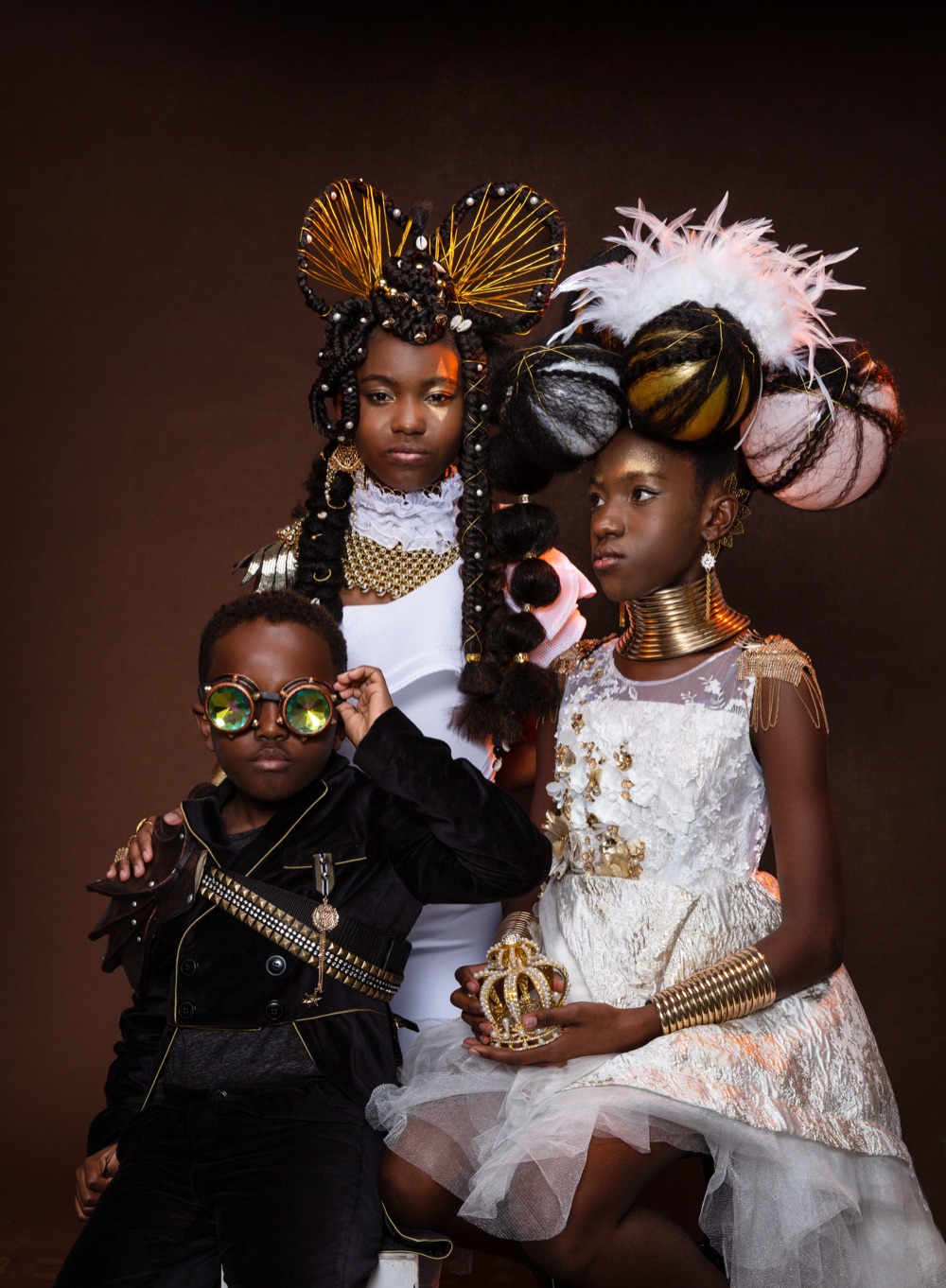 Black siblings styled portrait by CreativeSoul Photography, Atlanta