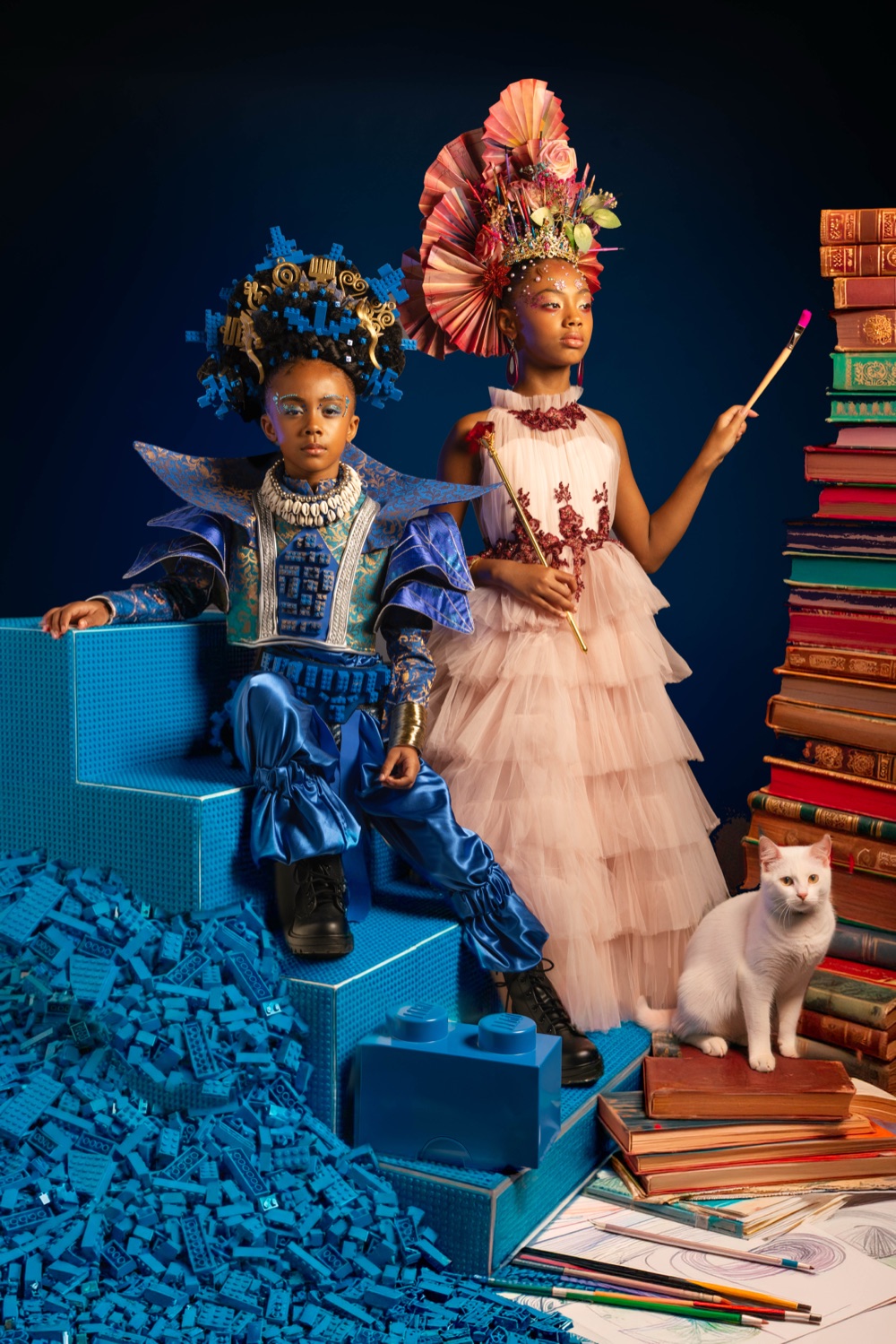Black siblings styled portrait by CreativeSoul Photography, Atlanta
