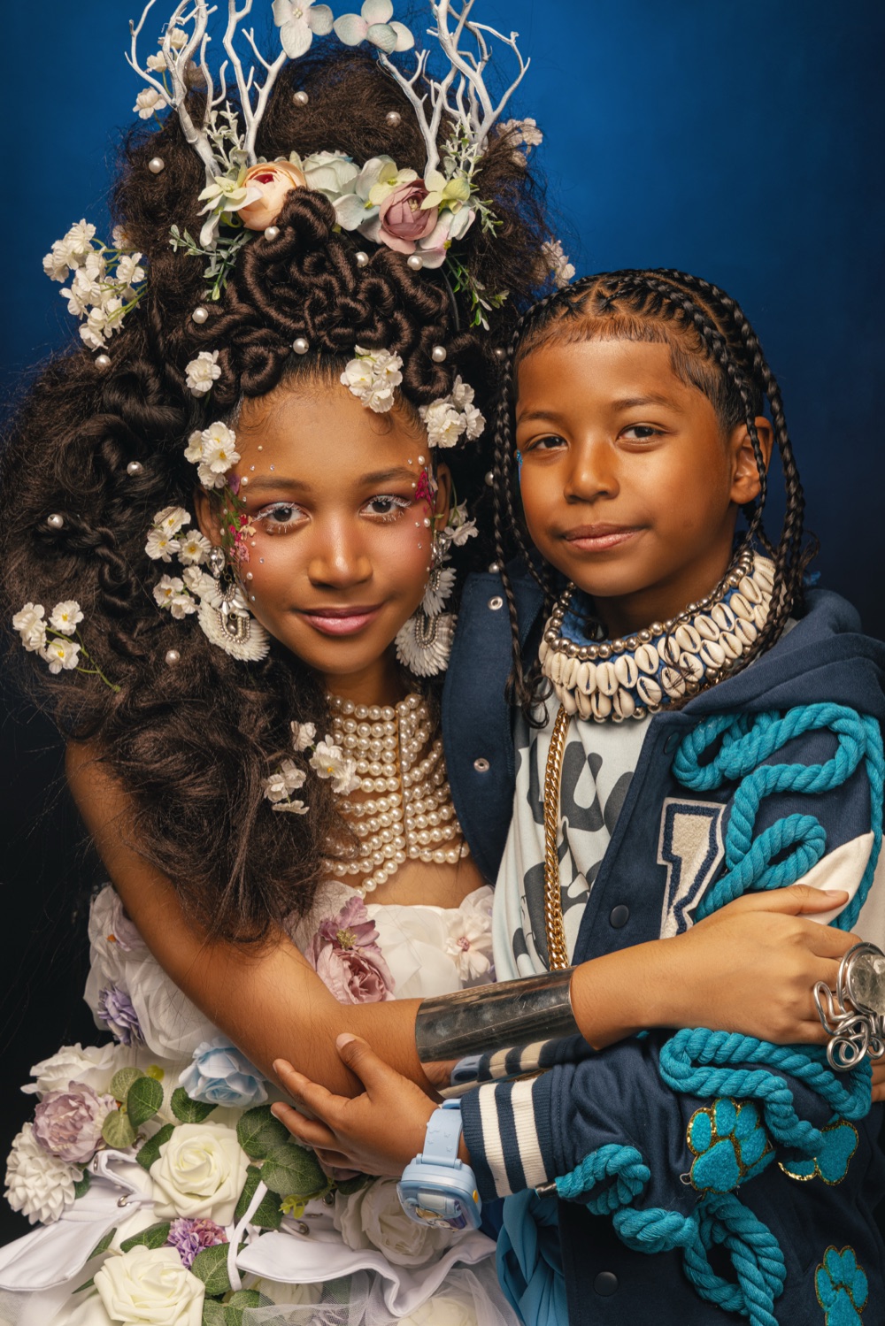 Black siblings styled portrait by CreativeSoul Photography, Atlanta