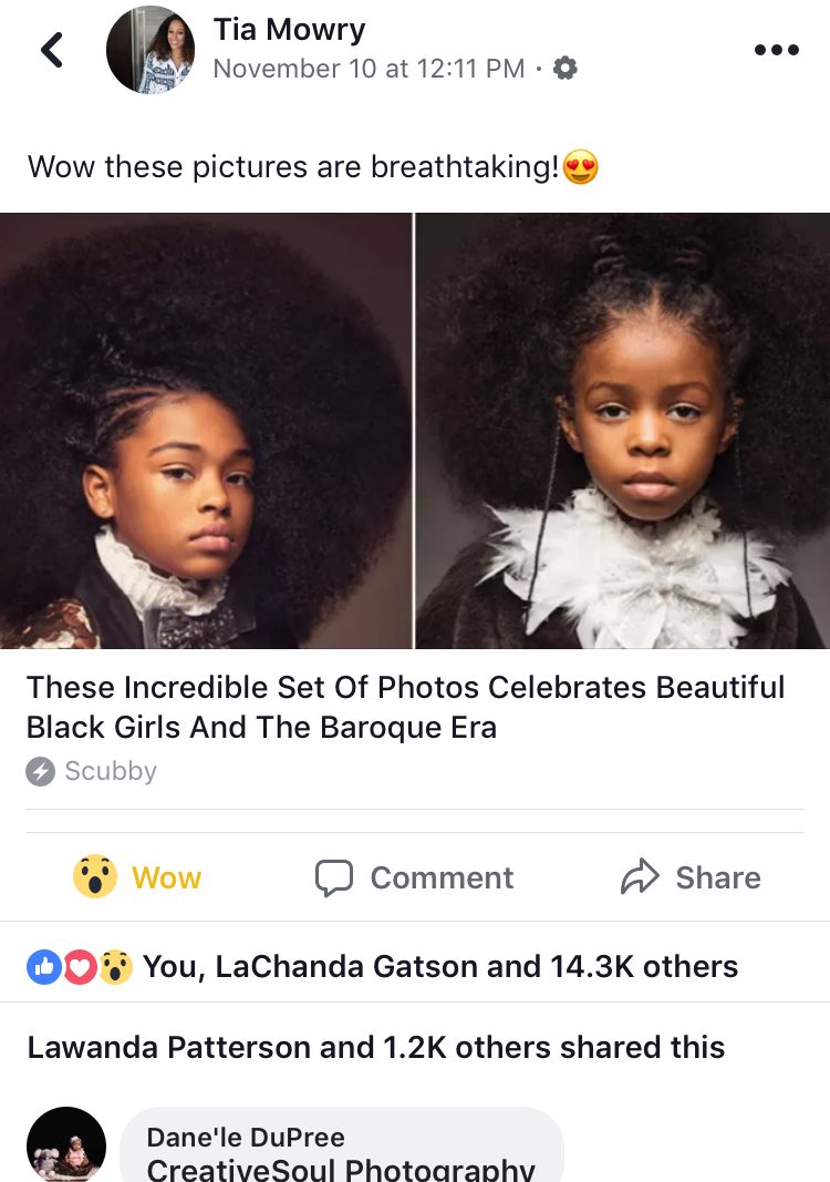 Tia Mowry sharing CreativeSoul's work