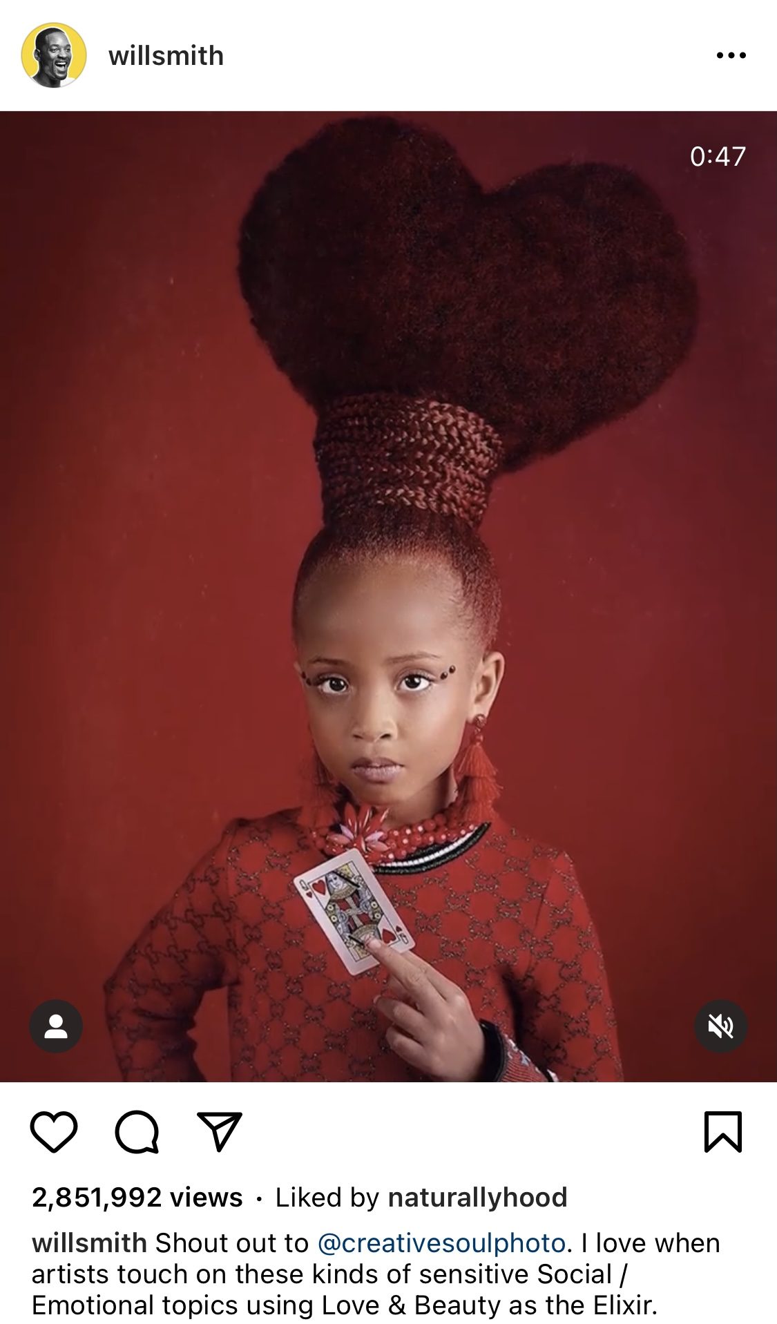Will Smith sharing CreativeSoul's work
